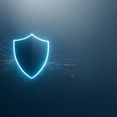 Fototapeta premium Digital shield graphic with glowing edges