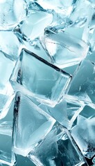 Obraz premium Abstract Cold and Crisp Ice Cubes with Subtle Blue Overlays Creating a Winter-Themed Background