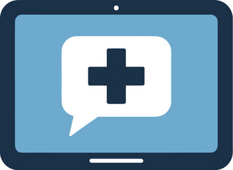 Obraz premium Online Medical Consultation Tablet Application Telehealth Digital Healthcare Icon