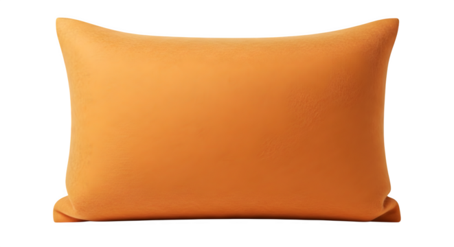 Orange plush cushion has soft texture and even lighting, suitable for product staging, interior design, or social media marketing. - Powered by Adobe