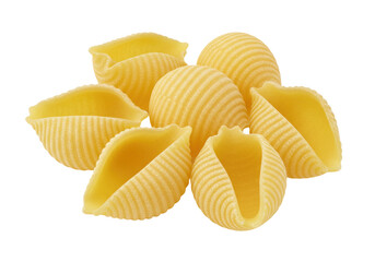 Conchiglie pasta isolated PNG, shell-shaped pasta on transparent background, Italian cuisine ingredient for cooking and food design