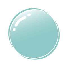 Glossy Aqua Bubble Isolated on Transparent Background