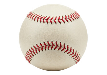 Baseball with red stitching isolated PNG on transparent background, sports equipment for baseball games and training © Sophie