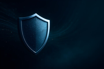 Fototapeta premium Stylish digital shield on a dark background