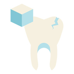 tooth decay caused by sugar icon flat icon