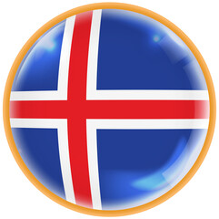 Obraz premium iceland flag button