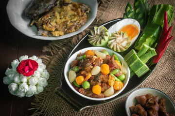 Nam Prik Long Ruea — Traditional Thai Chili Dip with Vegetable Platter (Still Life)