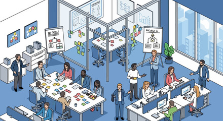 Business Team Meeting in Modern Office Environment.