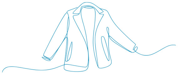 Minimalist Blue Line Art of a Classic Blazer Jacket