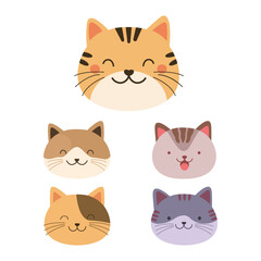 Adorable Cat Head Minimal Style