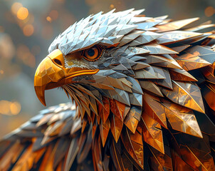 3D Close-Up Render of an Eagle