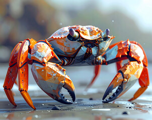 3D Cartoon Crab Character &ndash; Bright and Colorful