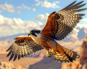 Geometric 3D Falcon in the Sky