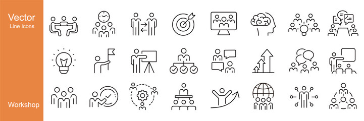 Workshop Icons - Vector Line Icons. Editable Stroke.