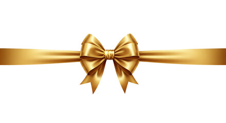 golden bow isolated on white