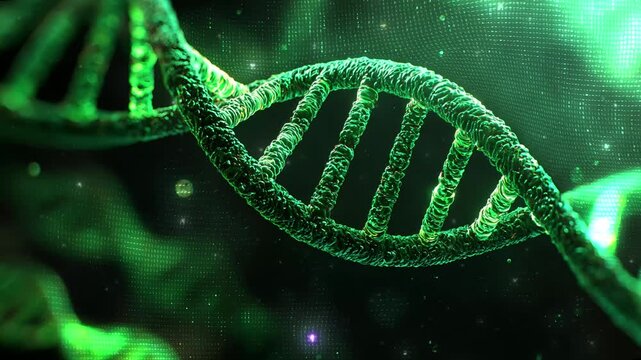 Dna. glowing mutant dna strand. dna background.