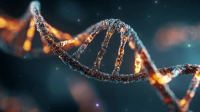 Dna. glowing mutant dna strand. dna background.