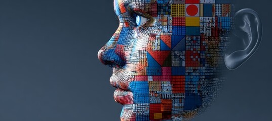 Innovative Pixelated Design Concept for Creative Profiles in the Digital Art and Cyber Data Space