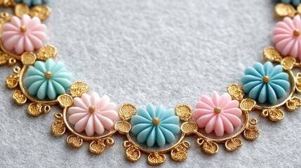 Fototapeta premium Elegant rococo frame with golden festive details perfect for luxurious decor projects