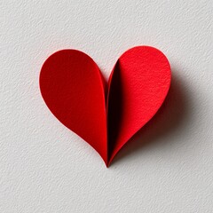 Red paper heart valentine's day love and romance concept for greeting cards and graphic design projects
