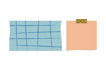 Grid and Sticky Note Vector Illustration. Simple design useful for planners, presentations, and stationery themes.