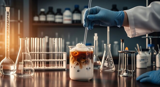 Scientist in Lab Mixing Chemicals with Precision and Care.