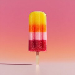 Colorful popsicle summer treat frozen dessert yellow orange pink red fruit ice lolly refreshing sweet snack