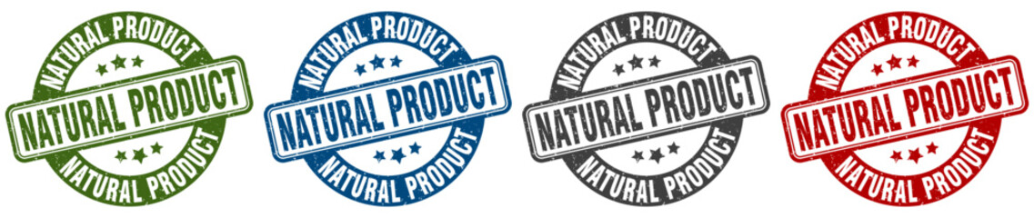 natural product stamp. natural product round stamp set isolated on white background