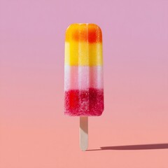 Colorful summer popsicle ice cream treat on pink background refreshing frozen dessert photography food styling