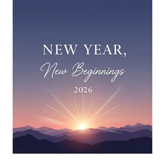 New year new beginnings 2026 sunrise over mountains hopeful future