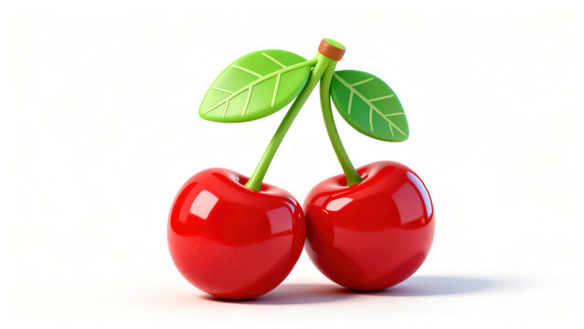 Whimsical Cartoon Red Cherries