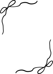 Hand Drawn Whimsical Bow Frame, Wedding Border Doodle Frame Illustration