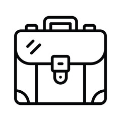 line design of business briefcase representing career and work.