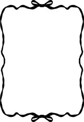 Hand Drawn Whimsical Bow Frame, Wedding Border Doodle Frame Illustration