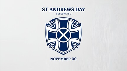 St Andrews Day Celebration Illustration with Scottish Flag, Thistle, and Traditional Celtic Design