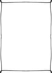 Hand Drawn Whimsical Frame, Wedding Border Doodle Frame Illustration