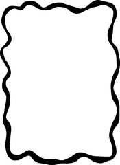 Hand Drawn Whimsical Wavy Frame, Wedding Border Doodle Frame Illustration