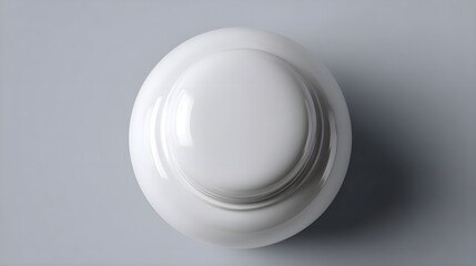 Top view of small white lid on grey background