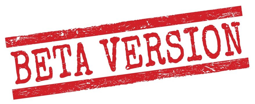 BETA VERSION text on red lines stamp sign.