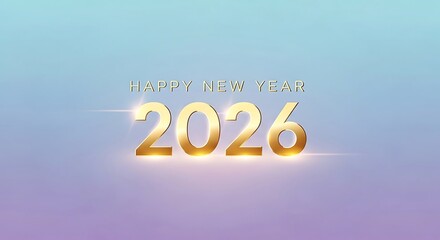Golden year 2026 celebration with subtle gradient background