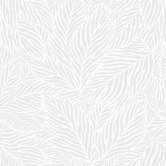 Abstract leaves stripes lines seamless pattern. Vector illustration flat design background. 