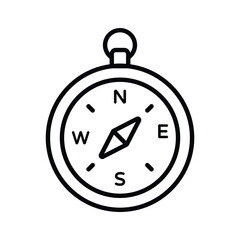 line compass icon symbolizing goal direction and planning