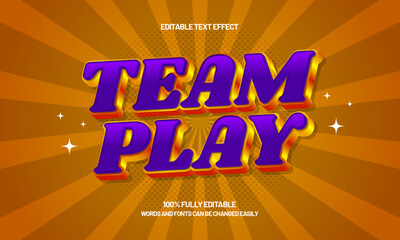 team play editable text effect