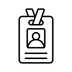 line identification card icon representing professional profile.