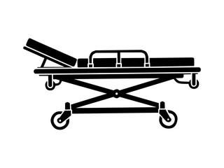 Medical Stretcher Gurney Icon Silhouette