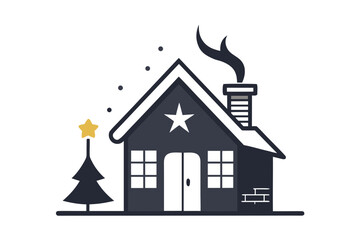 Fototapeta premium village house icon small cozy building minimal home illustration