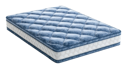 Comfortable mattress for restful sleep bedroom product showcase isolated on transparent background