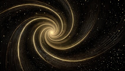 Obraz premium Vibrant abstract cosmic spiral galaxy with glowing particles and stardust in deep space exploration background