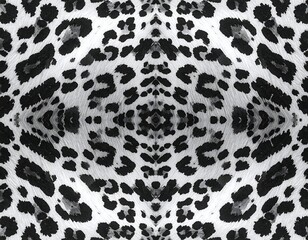 Symmetrical grayscale pattern mirroring animal spots, creating complex geometry