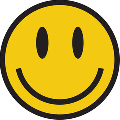 Smiley Face Icon – Yellow Smiley Symbol in Flat Design